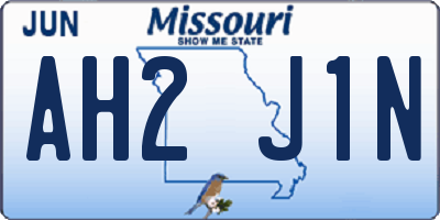 MO license plate AH2J1N