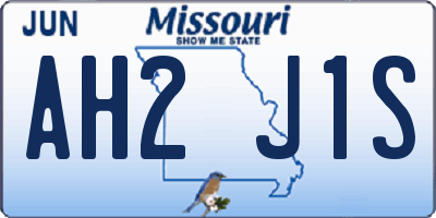MO license plate AH2J1S