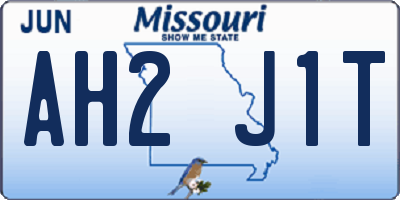 MO license plate AH2J1T