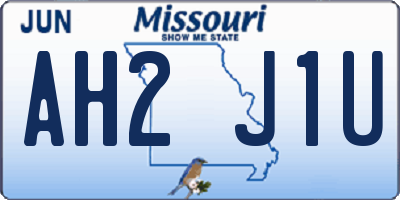 MO license plate AH2J1U