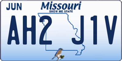 MO license plate AH2J1V