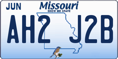 MO license plate AH2J2B