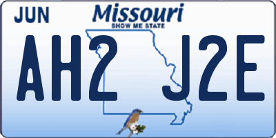 MO license plate AH2J2E