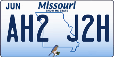 MO license plate AH2J2H