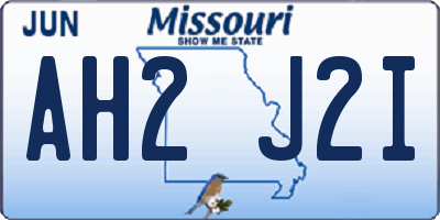 MO license plate AH2J2I