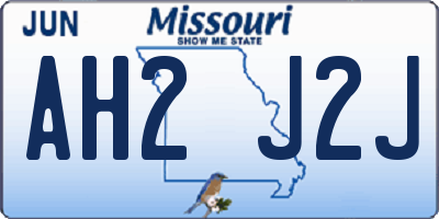 MO license plate AH2J2J