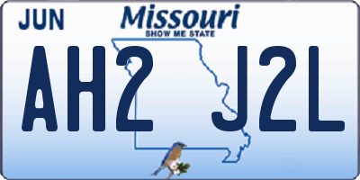 MO license plate AH2J2L