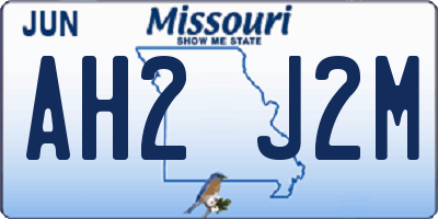 MO license plate AH2J2M