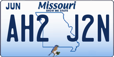 MO license plate AH2J2N