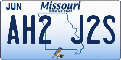 MO license plate AH2J2S