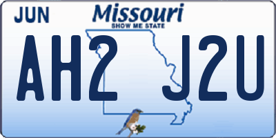 MO license plate AH2J2U
