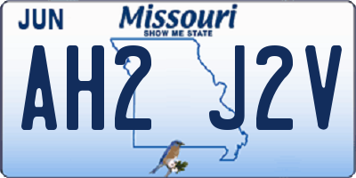 MO license plate AH2J2V