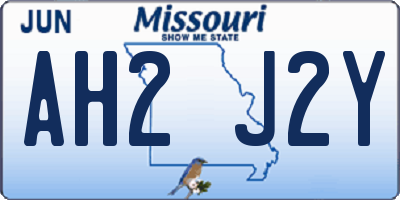 MO license plate AH2J2Y