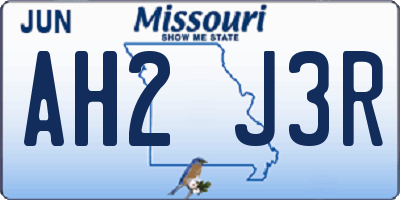 MO license plate AH2J3R