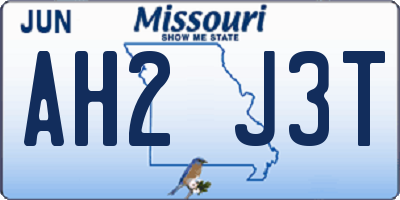 MO license plate AH2J3T