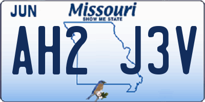 MO license plate AH2J3V