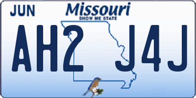 MO license plate AH2J4J