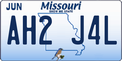 MO license plate AH2J4L