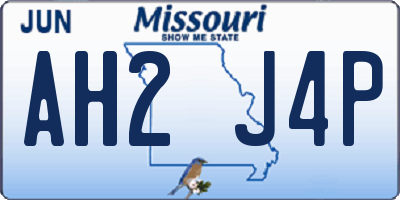 MO license plate AH2J4P