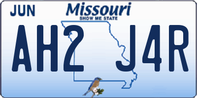 MO license plate AH2J4R