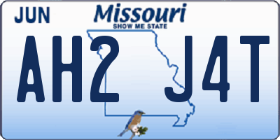 MO license plate AH2J4T