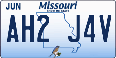 MO license plate AH2J4V