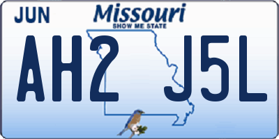 MO license plate AH2J5L