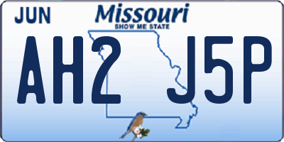 MO license plate AH2J5P