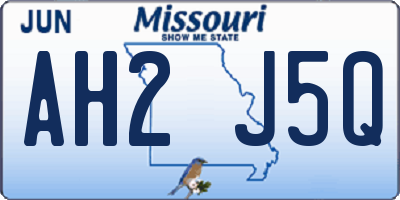MO license plate AH2J5Q