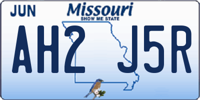 MO license plate AH2J5R
