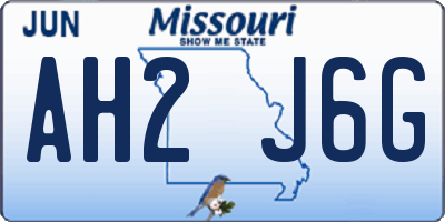 MO license plate AH2J6G