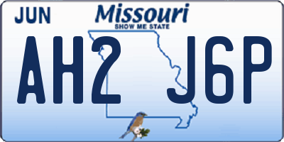 MO license plate AH2J6P