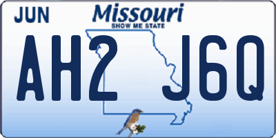 MO license plate AH2J6Q