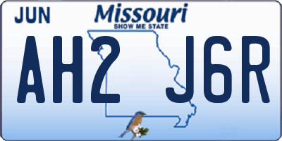 MO license plate AH2J6R