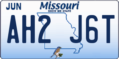 MO license plate AH2J6T
