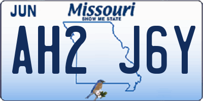 MO license plate AH2J6Y