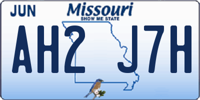 MO license plate AH2J7H