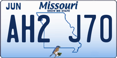 MO license plate AH2J7O