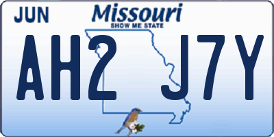 MO license plate AH2J7Y