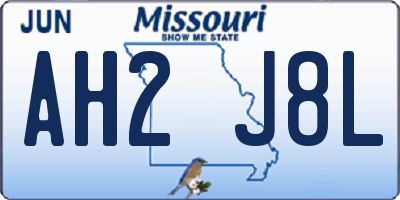 MO license plate AH2J8L