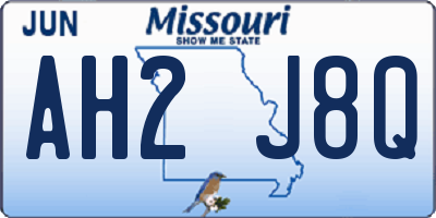 MO license plate AH2J8Q