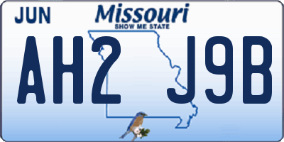 MO license plate AH2J9B