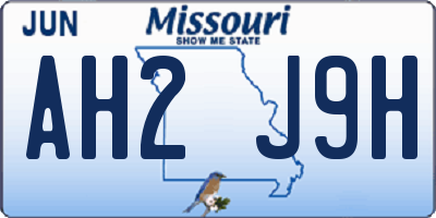 MO license plate AH2J9H