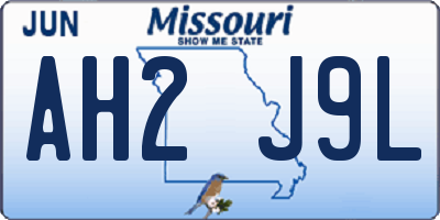 MO license plate AH2J9L