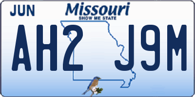 MO license plate AH2J9M