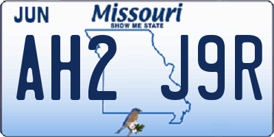 MO license plate AH2J9R