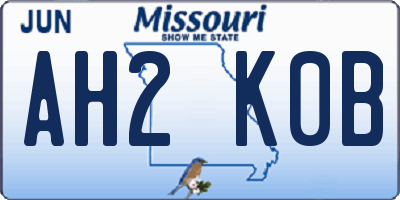 MO license plate AH2K0B