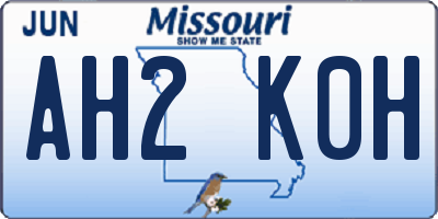 MO license plate AH2K0H