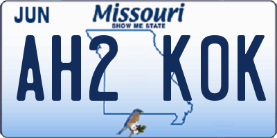 MO license plate AH2K0K