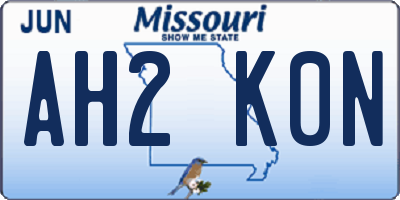 MO license plate AH2K0N